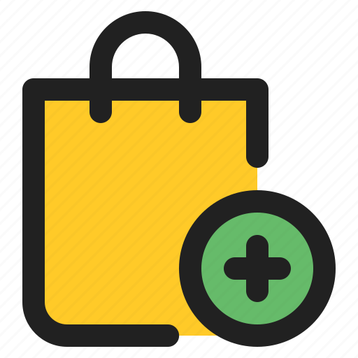 Shopping, bag, add, ecommerce, plus icon - Download on Iconfinder