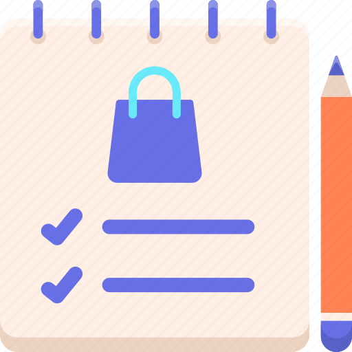 Notebook, pencil, shop, shopping icon - Download on Iconfinder