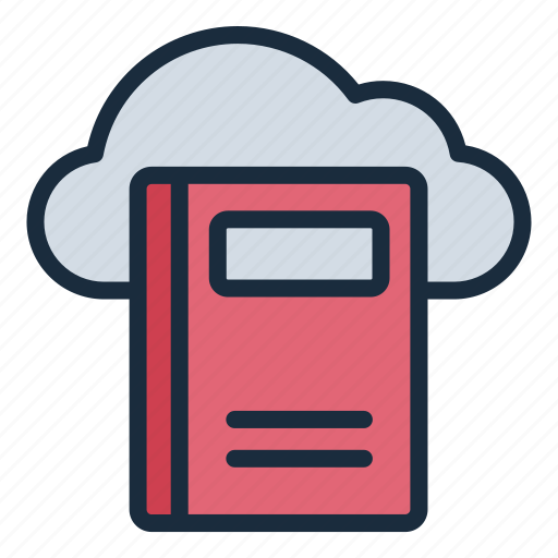 Cloud, library, digital, book, database, e book icon - Download on Iconfinder