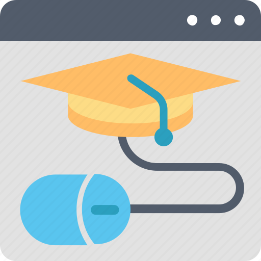Education, online, browser, hat, internet, learning, mouse icon - Download on Iconfinder