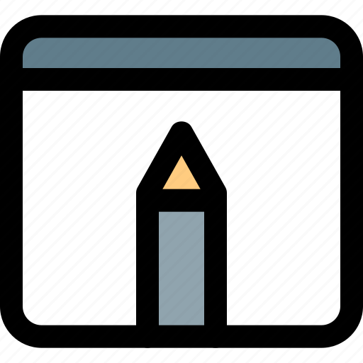 Pencil, browser, education, learning icon - Download on Iconfinder