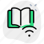 open, book, wireless, education 
