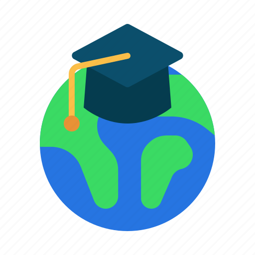 Education, world, worldwide, mortarboard, graduation, hat, online icon - Download on Iconfinder