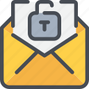 communication, email, letter, mail, message, padlock