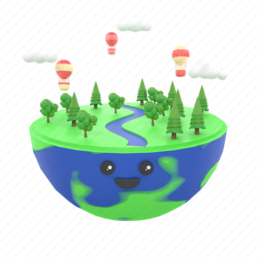 Eco planet, healthy earth, eco earth, green heart, planet, enviroment, nature 3D illustration - Download on Iconfinder