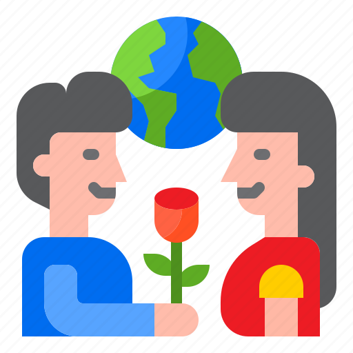 Earthday, man, world, woman, flower icon - Download on Iconfinder