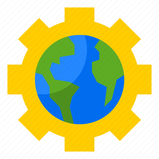 Management, earth, world, global, gear icon - Download on Iconfinder