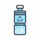 bottle, recycle, water, bin, sea