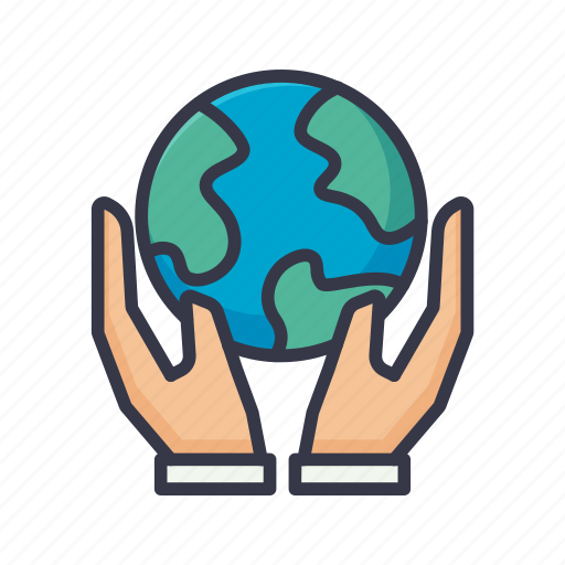 Save, earth, world, global, green, hand icon - Download on Iconfinder