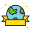 badge, earth day, ecology, environmental protection, green, ribbon 