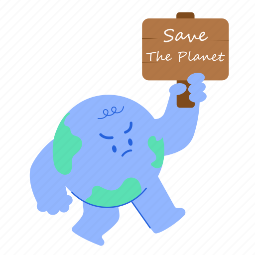 Earth, save, world, campaign, walking, planet, globe illustration - Download on Iconfinder