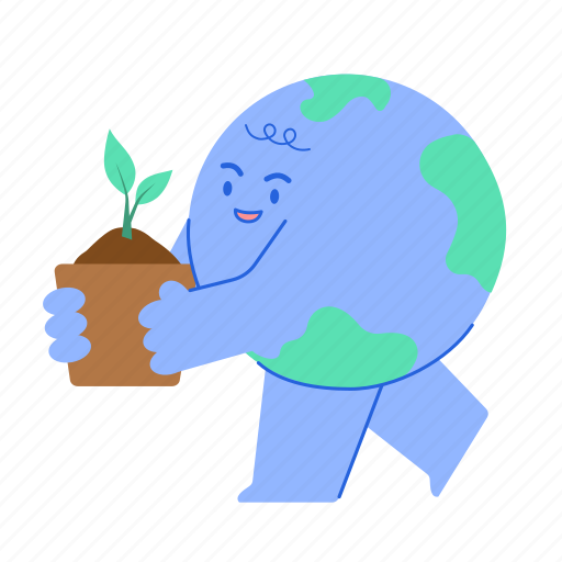 Earth, seedling, plant, nature, ecology, leaf, tree illustration - Download on Iconfinder
