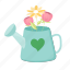 watering can, floral, flower, blossom, garden, decoration, bloom, spring 