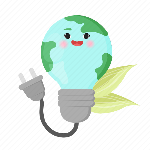 Earth, globe, plug, green, leaf, energy, world icon - Download on Iconfinder