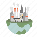 earth, industry, manufacturing, pollution, globe, world, international, environment, planet