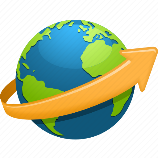 Around the world, arrow, earth, globe, planet, travel icon - Download on Iconfinder