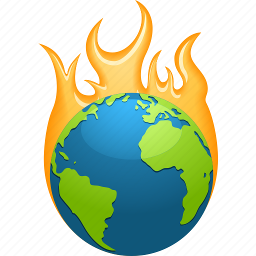Earth, ecology, environment, global warming, on fire, planet, pollution icon - Download on Iconfinder
