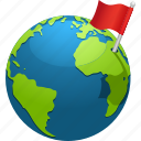 address, destination, earth, flag, globe, location, planet