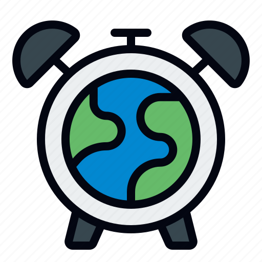 Alarm, alarm clock, clock, timer, time, earth, save the earth icon - Download on Iconfinder