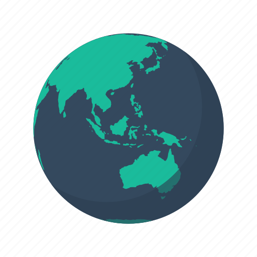 Asia, australia, earth, globe, island, mainland, planet icon - Download on Iconfinder
