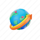 earth, with, arrow, world, internet, network 