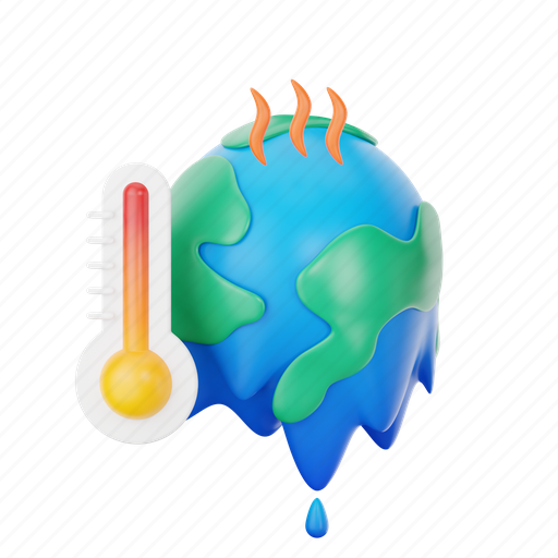 Melting, earth, world, internet, global, warming, global warming 3D illustration - Download on Iconfinder