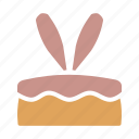 bunny, cake, dessert, ears, easter, rabbit