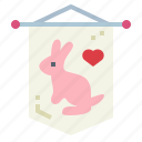 easter, flag, rabbit, symbol