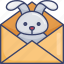 animal, email, envelope, invitation, mail, message, rabbit 