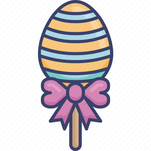Celebration, decoration, easter, egg, lollipop, ribbon icon - Download on Iconfinder