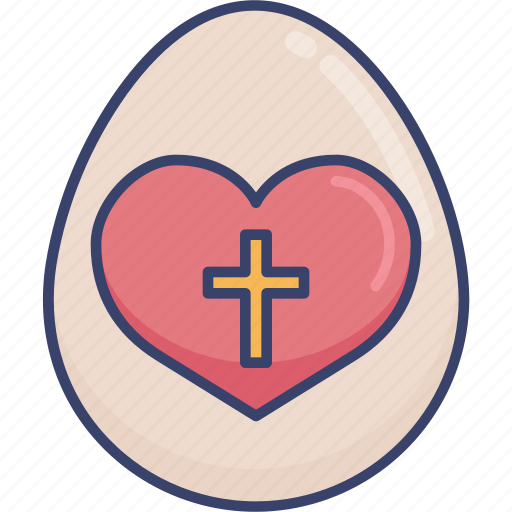 Cross, egg, heart, love, religion, religious, spiritual icon - Download on Iconfinder