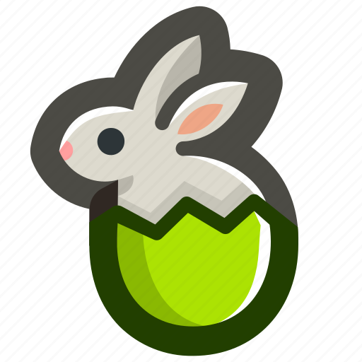 Bunny, easter, egg, eggshell, green, rabbit, shell icon - Download on Iconfinder
