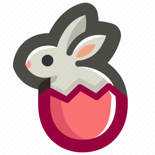 Bunny, easter, egg, eggshell, pink, rabbit, shell icon - Download on Iconfinder