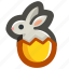 bunny, easter, egg, eggshell, rabbit, shell, yellow 