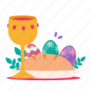 easter, chaliace, bread, easter egg, rabbit, festivity, celebration, decoration