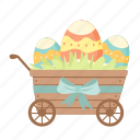 easter, cart, egg