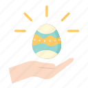 easter, egg, hand