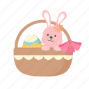 easter, egg, rabbit, basket, easter egg, festivity, celebration, decoration