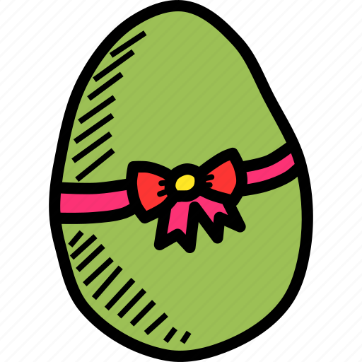 Bow, decorated, decoration, easter, egg, paschal, ribbon icon - Download on Iconfinder