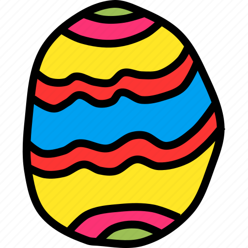 Decorated, decoration, easter, egg, paschal, stripes, waves icon - Download on Iconfinder