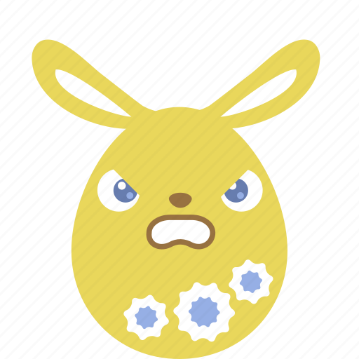 Angry, bunny, easter, egg, emoji, emotion, rabbit icon - Download on Iconfinder