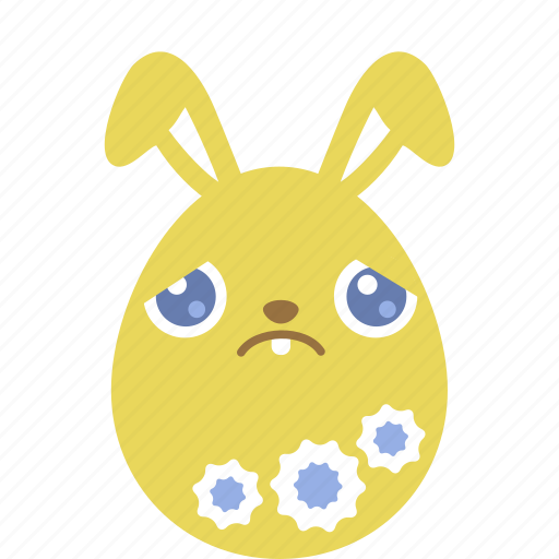 Bunny, easter, egg, emoji, emotion, rabbit, sad icon - Download on Iconfinder
