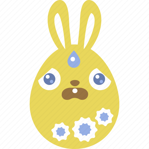 Bunny, easter, egg, emoji, emotion, rabbit, scared icon - Download on Iconfinder