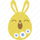 bunny, easter, egg, emoji, emotion, rabbit, sleepy