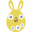 bunny, easter, egg, emoji, emotion, rabbit, surprised