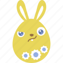 bunny, easter, egg, emoji, emotion, rabbit, wary