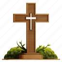 wood, cross, wood cross with grass, wood cross, chruch, religion, cathedral, catholic, tradition, landmark, religious, grass 