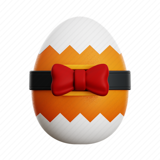 Easter, egg, easter egg with ribbon tie, easter egg, painting egg, decoration, event 3D illustration - Download on Iconfinder
