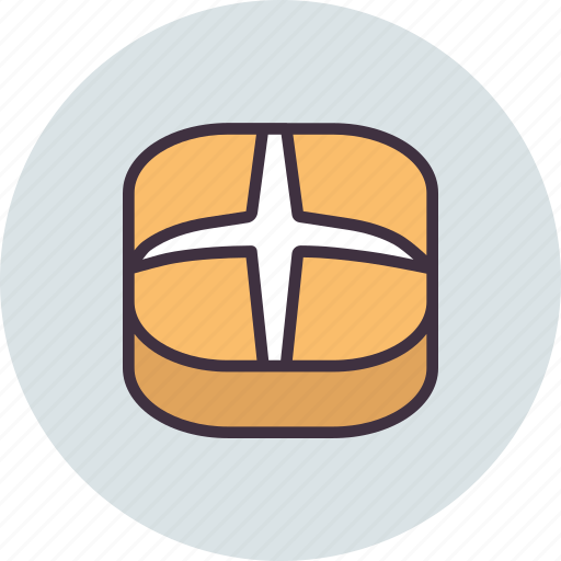 Bake, bun, cross, easter, food, sweet, hygge icon - Download on Iconfinder