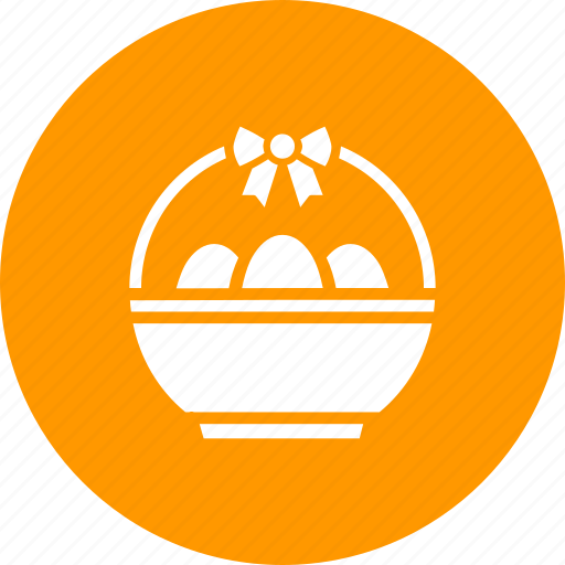 Basket, bowl, decoration, easter, egg, eggs, ribbon icon - Download on Iconfinder